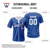Custom Blue-White Pinstripe Two-Button Baseball Jersey